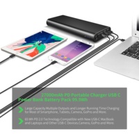 Vente en gros de banque d'alimentation USB Type-C 100W PD de haute qualité modèle pour IPhone Macbook Pd chargeur rapide banque d'alimentation 27000mah