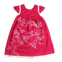 Usine en gros 100% coton enfants été motif fleurs florales petites filles robes sans manches