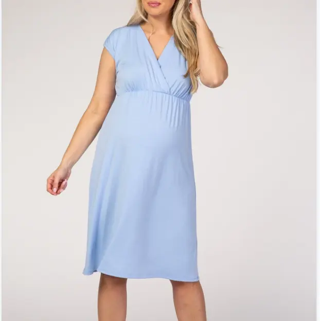 Vestido de noite para amamentação, vestido casual plus size para mães bebês