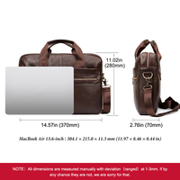 HUMERPAUL Sacoche pour ordinateur portable en cuir véritable fait main pour homme, couleur café/noir, fermeture éclair, multifonctionnelle, grande capacité