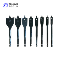 10pcs Tri-Point Heavy Duty Shank Flat Wood Spade Drill Set pour le forage du bois