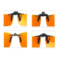 Lunettes anti-lumière bleue Yana DL26263-266 orange à monture complète, à clipser pour la myopie, avec lentilles rabattables légères, s'adaptent à la plupart des montures de lunettes