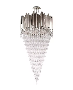 Produits personnalisés moderne grand hall de salle de banquet <span class=keywords><strong>lustre</strong></span> de luxe en cristal en forme de larme à plusieurs niveaux balancent hélice <span class=keywords><strong>lustre</strong></span> - Product Image 3