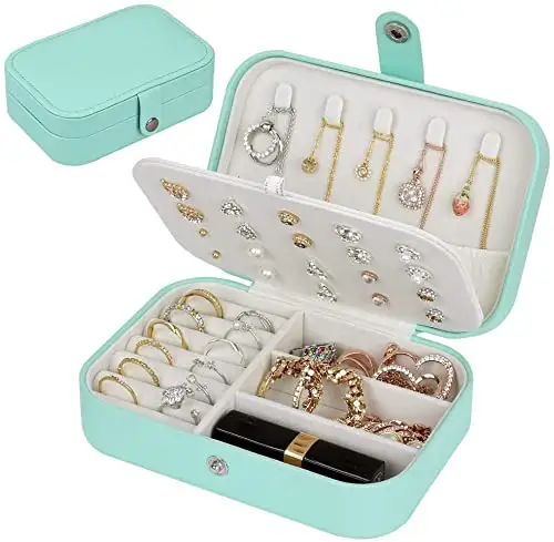 Hot Sale Travel Sieraden Organizer Case Boxes Draagbare Sieraden Box Knoop Lederen Opslag Juweliers Box Voor Meisjes