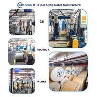 Cable de Fibra Óptica para Exteriores HTGCOMM ADSS 48C G652D, 200M/100M de Longitud, Revestimiento de HDPE Negro, FTTH, Garantía de 5 Años