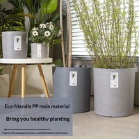 Pot de fleurs minimaliste en bois-plastique épaissi, aspect ciment, grand format, pour plantes vertes, balcon intérieur, plantation décorative