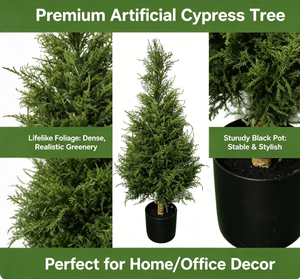 Cyprès artificiel réaliste de haute qualité pour extérieur, écologique, résistant aux UV, ignifuge, en plastique, avec feuilles au toucher naturel, pour la maison - Product Image 3