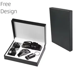 कस्टम मुद्रित क्रिएटिव फादर्स डे पुरुष खाली बॉक्स धूप का चश्मा चाबियाँ घड़ी बेल्ट सेट वर्तमान उपहार मैन बॉक्स के लिए