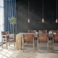 Table rectangulaire en bois de salle à manger d'intérieur en bois de meubles modernes minimalistes et rétro en bois massif
