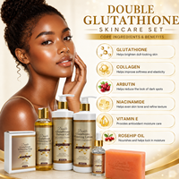 Crème Visage Bio OEM à Marque Blanche Vitamine C & Acide Hyaluronique, Ensemble Éclaircissant Anti-Taches Noires Double Glutathion Unisexe