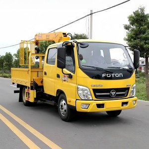 Mini-camion Foton à double cabine pour 2+3 passagers, moteur diesel, grue de 3 tonnes ou 5 tonnes, à vendre - Product Image 3