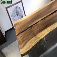 Table à manger contemporaine en bois massif Raintree/Suar/Monkey Pod/Acacia avec résine époxy pour la maison et l'hôtellerie, mobilier de salle à manger