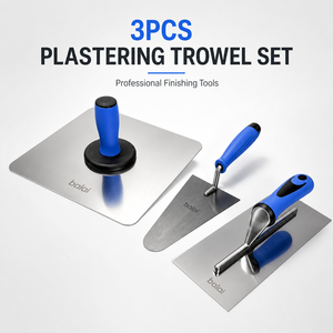 Ensemble de 3 truelles à plâtrer Hawk Board en acier inoxydable, outils de <span class=keywords><strong>maçonnerie</strong></span> pour la construction de murs en plâtre, rénovation DIY - Product Image 5
