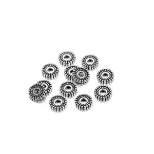 Zinc Alloy Antique <b>Silver</b> Spacer <b>Beads</b> Round For Bracelet Making 8mm Plated Jewelry Findings Components - Product Image 5