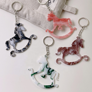 Cartoon Cute New Creative Animal Horse Keychain <b>Bag</b> Car Key Charm Accessory Acrylic Durable Eco-Friendly Wholesale - Product Image 1
