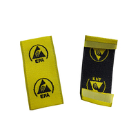 Étiquette de vêtement ESD en tissu de tailles personnalisées ALLESD jaune pour zone EPA