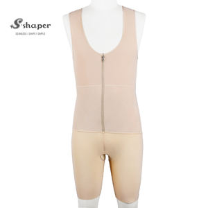 S-SHAPER colombien post-chirurgie Shapewear pour hommes Body de compression avec soutien zippé Shapers chirurgicaux de transfert de graisse - Product Image 1