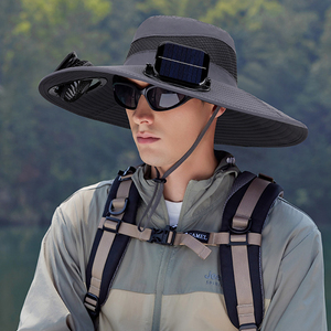 Chapeau de pêcheur camouflage avec ventilateur solaire rechargeable par USB, pour <span class=keywords><strong>le</strong></span> sport d'été, la pêche en plein air, les voyages quotidiens, <span class=keywords><strong>le</strong></span> travail, la fraîcheur - Product Image 5