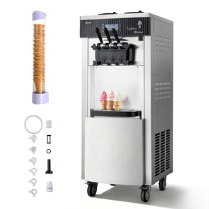 Machine à glace molle commerciale 3 saveurs, autonome, 2200W, production 20-28L/H - Product Image 1