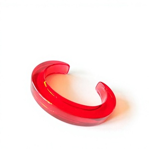 Handmade <b>Red</b> Acrylic Casting Resin Bangle <b>Bracelet</b> Unique Newly Unisex Trendy Fashionable Bangle Jewelry Anniversary Party - Product Image 6