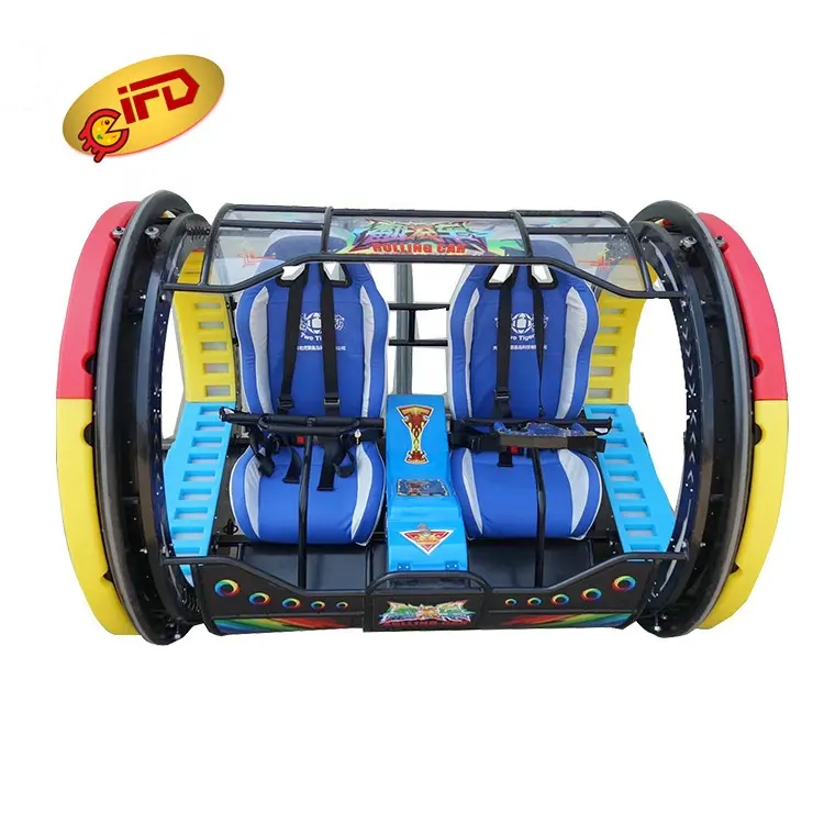 IFD Amusement Park Rides New 360 gradi Electric Leswing Happy Car Double Players Rolling Car 360 Rolling Cars