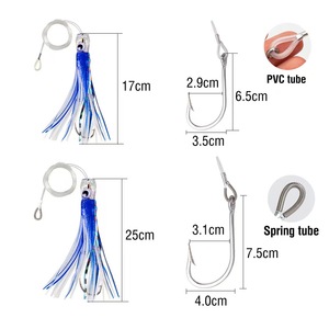 Leurre artificiel pré-noué avec tête de jig, jupe de calamar et plumes pour la pêche au brochet en eau salée, en mer, en <span class=keywords><strong>bateau</strong></span> et la pêche à la traîne - Product Image 5