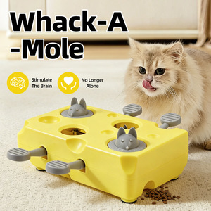 Juguete interactivo transfronterizo para mascotas: Dispensador de queso y jamón de ABS para gatos, juguete divertido con caja para premios y golosinas, suministros para mascotas. - Product Image 1