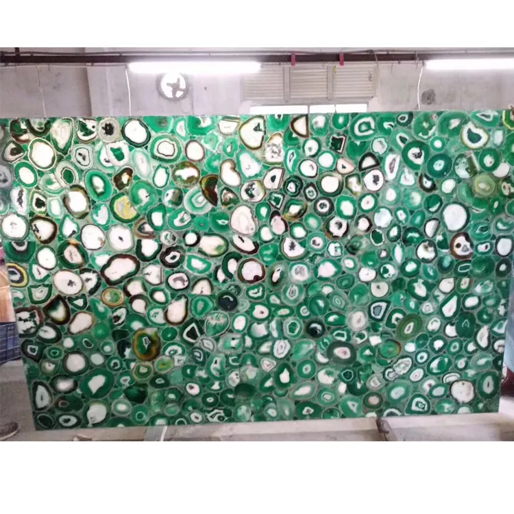Verlichte Natuurlijke Backlit Smaragd Gesneden Groene Agaat Onyx Marmeren Paneel Platen Stenen Muur Prijs