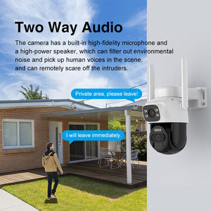 180 độ toàn cảnh IP66 phát hiện cơ thể con người ống kính kép đầy đủ màu sắc âm thanh hai chiều CCTV An Ninh Bullet <span class=keywords><strong>IP</strong></span> Camera mạng - Product Image 4