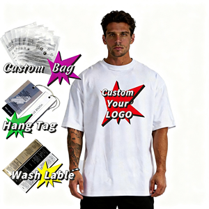 T-shirt da uomo all'ingrosso di alta qualità 100% cotone con spalle scese, personalizzabile con logo, oversize, pesante e traspirante - Product Image 2