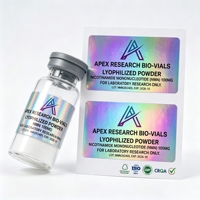 Étiquettes de flacons anti-rayures et anti-effraction personnalisées, adaptées aux flacons de laboratoire de 10 ml, autocollants d'emballage de peptides texturés et imperméables