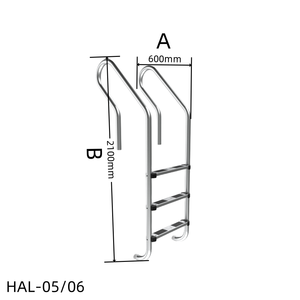 Escalera Popular Cadison para Piscina de Acero Inoxidable 304/316, 2/3/4/5 Escalones, 0.8mm de Grosor, Modelo HAL-05/06 - Product Image 3