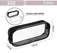 Trousse de maquillage en pvc transparent avec fermeture éclair pour enfants, trousse à cosmétiques pour femmes, sac de voyage