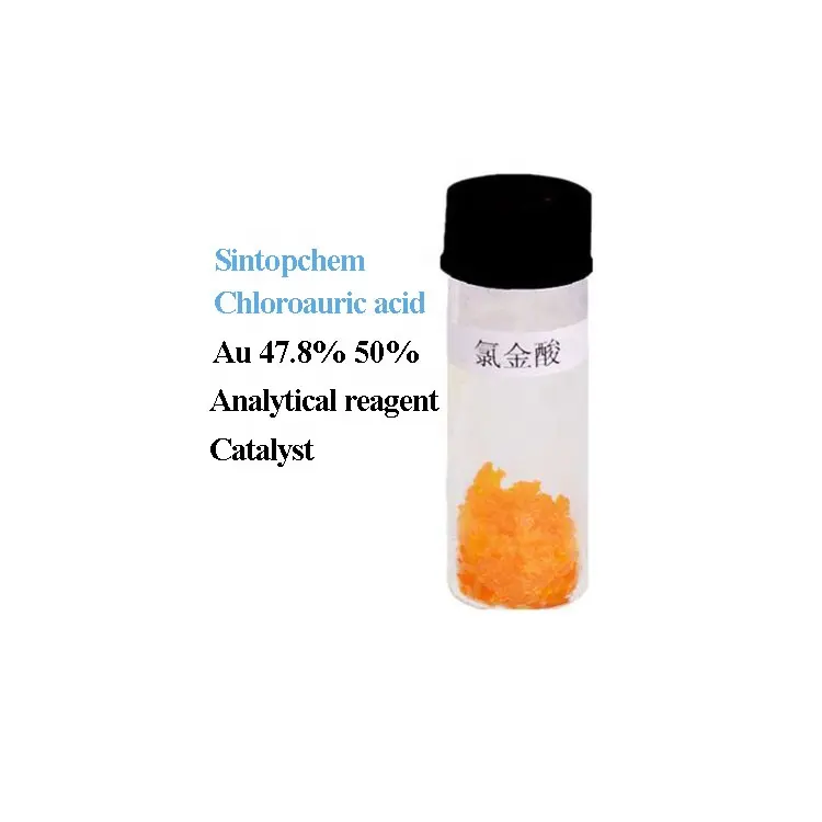 Catalyseur jaune acide chloroaurique poudre de chlorure d'or 47.8% 50% CAS 16903-35-8