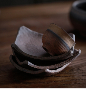 Piastrelle in gres retrò fatte a mano in stile giapponese a forma di piatto in ceramica con supporto per sottobicchieri Logo personalizzato tazza da tè in ceramica - Product Image 5