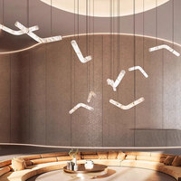 VH Usine directe Espagnol Lustre d'art en marbre naturel Design simple Tout en cuivre Hauteur réglable pour Restaurant Hôtel