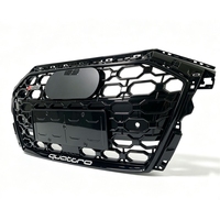 Grille de ventilation avant noire brillante en nid d'abeille pour A3 S3 2021 2022 2023