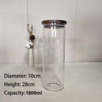 Bocaux de rangement pour épices en verre borosilicate de haute qualité, sans BPA, 2 pièces, avec couvercles en bois, écologiques, empilables, hermétiques, pour le voyage