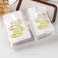Muju Lot de 4 Pinces à Cheveux BB Mignonnes Colorées de 4.7cm, Forme Ondulée, Motifs Fleurs, Barrettes en Métal pour Enfants, Douces et Élégantes
