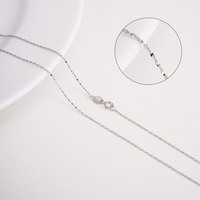 Chaîne en Argent Sterling Véritable S925 18 Pouces (45cm) Types Ondes d'Eau, Os de Serpent, Boîte, ou Croix