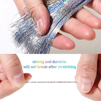 Extensions de cheveux scintillantes à clipser de 60 cm, résistantes à la chaleur, synthétiques, effet fée, paillettes holographiques, mèches arc-en-ciel pour filles