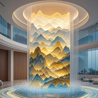 Cascade artificielle, rideau d'eau à circulation d'eau intelligente, décoration de jardin extérieur