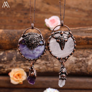 Desainer kalung kristal Retro Bohemian liontin pelindung Totem penyembuhan untuk pria atau hadiah ulang tahun ayah untuk pernikahan atau pesta - Product Image 3