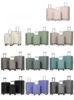 Ensemble de valises rigides personnalisées unisexes en polycarbonate, valise de voyage à ouverture frontale avec roulettes pivotantes