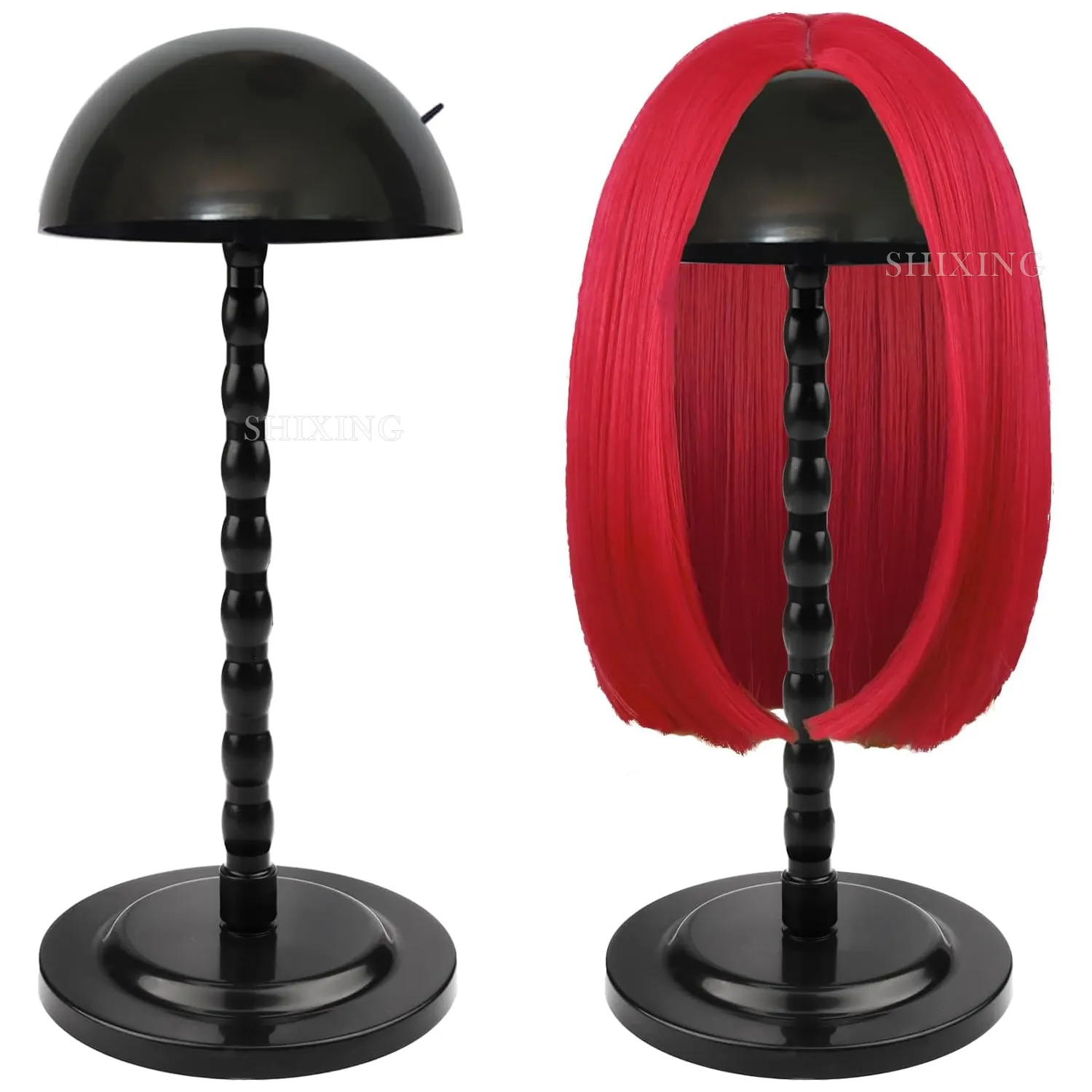 Parrucca di plastica supporto per parrucca portatile pieghevole porta cappello regolabile in altezza supporto facile da installare espositore per parrucca