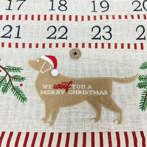 Broderie en lin calendriers de l'<span class=keywords><strong>avent</strong></span> de Noël suspendus coton lin calendrier de l'<span class=keywords><strong>avent</strong></span> Noël 2025 - Product Image 4