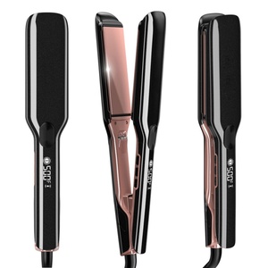 Fer à lisser à la kératine large avec logo personnalisé <span class=keywords><strong>Max</strong></span> 500 ° Lisseur de cheveux ionique à revêtement céramique avec contrôle de température LCD pour salon de coiffure, vente en gros - Product Image 1