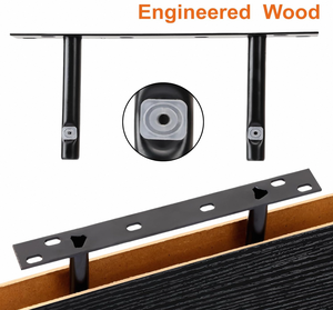 رف تخزين خشبي أحادي الطبقة يُثبت على الحائط للحمام والمطبخ وغرفة المعيشة - رفوف موفرة للمساحة وصديقة للبيئة ومتينة - Product Image 4