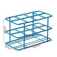 Organisateur de rangement en métal, présentoir pour flacons de médicaments, fil bleu enduit, 50 ml, 8 plateaux, verrerie de laboratoire