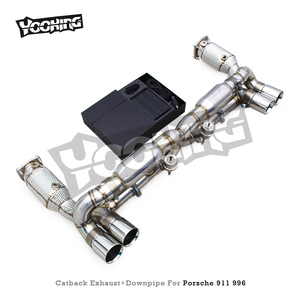 Sistema de escape YD <span class=keywords><strong>Turbo</strong></span> para <span class=keywords><strong>Porsche</strong></span> 911 Carrera <span class=keywords><strong>996</strong></span> <span class=keywords><strong>TURBO</strong></span> 3,6 T 1997-2005 silenciador de escape de acero inoxidable con tubo de bajada de catalizador - Product Image 2